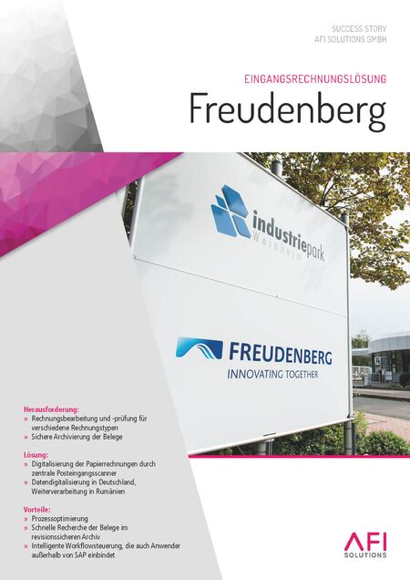 Freudenberg setzt auf digitale Rechnungseingangslösung