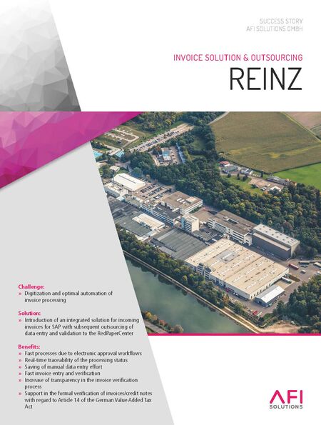 Reinz: Incoming Invoice Solution & Outsourcing