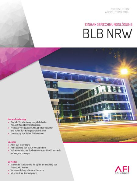 BLB NRW: Eingangsrechnungslösung mit hohem Nutzen
