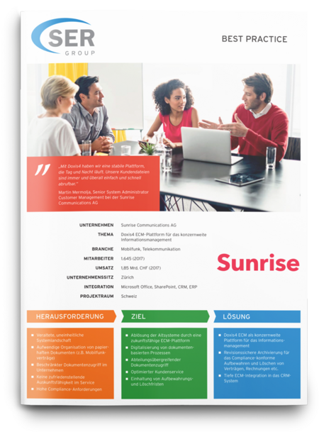 Sunrise Communications: Konzern­weites Informationsmanagement