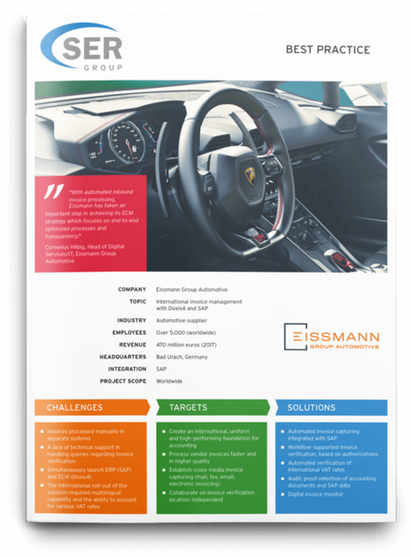 Eissmann Group Automotive : Gestion des factures avec Doxis et SAP