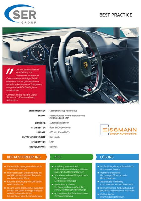 Eissmann Group Automotive: Invoice Management mit Doxis & SAP