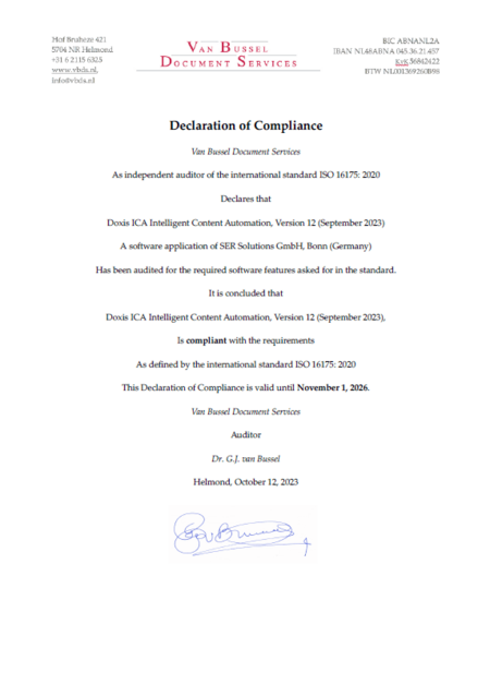 Certification ISO 16175:2020