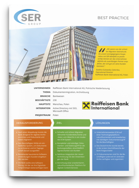 Raiffeisen Bank International, Polen: Archivmigration ohne Downtime