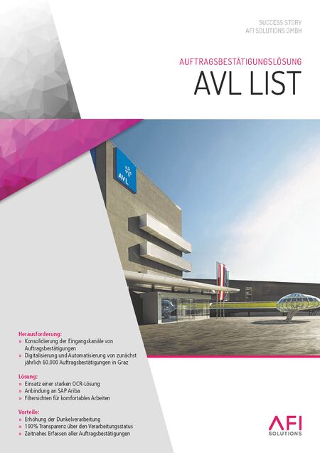 AVL List profitiert von digitalisierten Auftragsbestätigungen