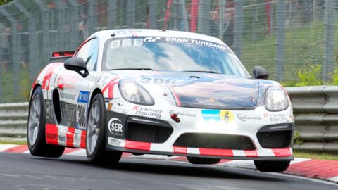 Der Porsche Cayman GT4 Clubsport des von SER gesponserten K-Krämer Racing-Teams