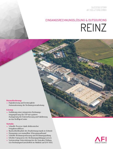 REINZ: Eingangsrechnungslösung & Outsourcing