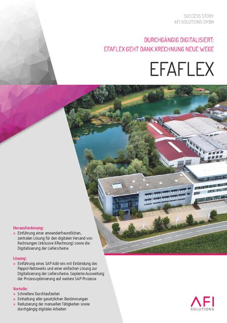 Durchgängig digitalisiert: EFAFLEX geht dank XRechnung neue Wege