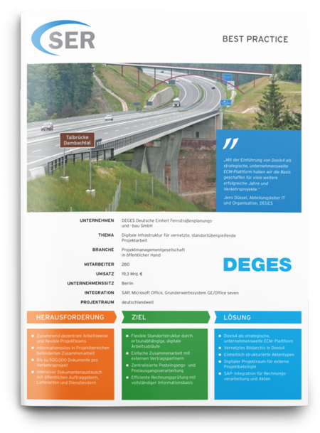 DEGES: Standortübergreifende Verkehrsprojekte