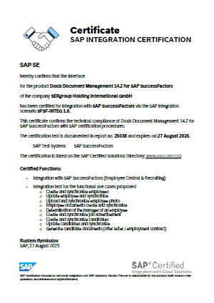 Doxis Document Management for SAP SuccessFactors