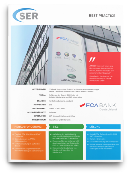 FCA Bank: Automobilfinanzierung mit ECM