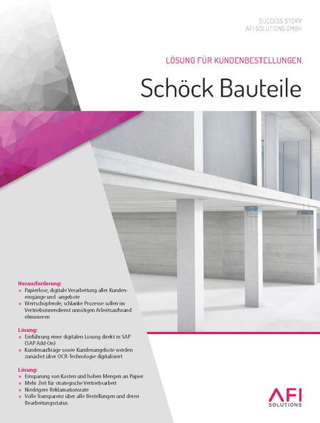 Schöck Bauteile vertraut auf Lösung für Kundenbestellungen