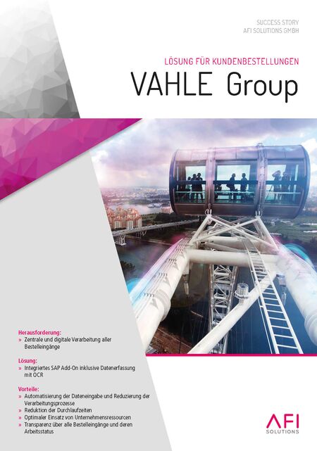 Vahle: durchgängig automatisierter Bestelleingang